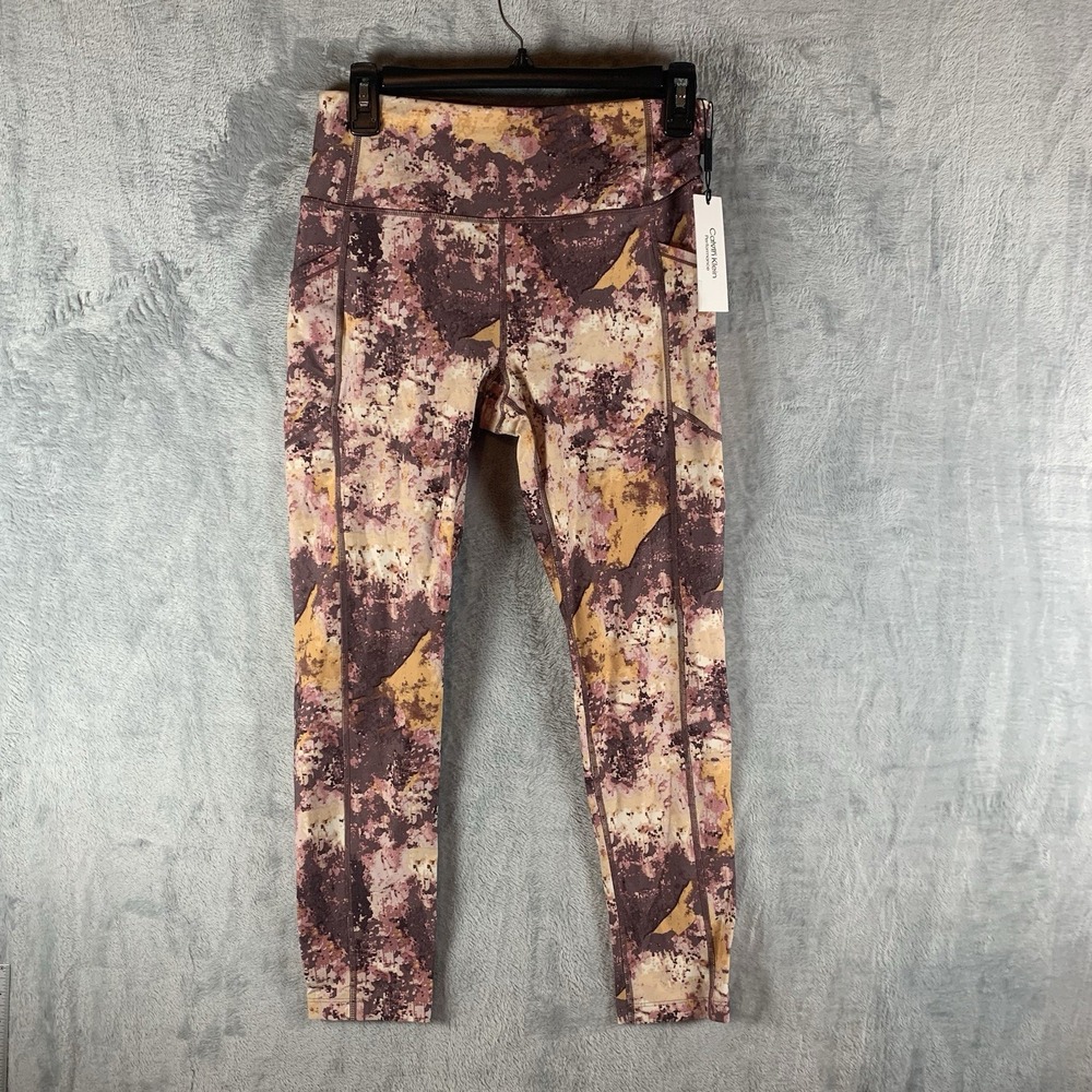 Calvin Klein Women's M Leggings M‎ High Waist 7/8 Ankle Pockets Performance Pink